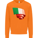 Curled Italy Flag Italians Day Football Mens Sweatshirt Jumper Orange