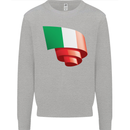 Curled Italy Flag Italians Day Football Mens Sweatshirt Jumper Sports Grey