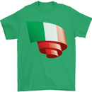 Curled Italy Flag Italians Day Football Mens T-Shirt 100% Cotton Irish Green