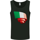 Curled Italy Flag Italians Day Football Mens Vest Tank Top Black