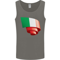 Curled Italy Flag Italians Day Football Mens Vest Tank Top Charcoal