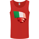 Curled Italy Flag Italians Day Football Mens Vest Tank Top Red
