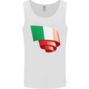 Curled Italy Flag Italians Day Football Mens Vest Tank Top White
