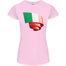 Curled Italy Flag Italians Day Football Womens Petite Cut T-Shirt Light Pink