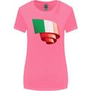 Curled Italy Flag Italians Day Football Womens Wider Cut T-Shirt Azalea