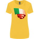 Curled Italy Flag Italians Day Football Womens Wider Cut T-Shirt Yellow