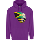 Curled Jamaican Flag Jamaica Day Football Childrens Kids Hoodie Purple