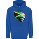 Curled Jamaican Flag Jamaica Day Football Childrens Kids Hoodie Royal Blue