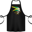 Curled Jamaican Flag Jamaica Day Football Cotton Apron 100% Organic Black