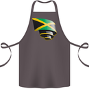 Curled Jamaican Flag Jamaica Day Football Cotton Apron 100% Organic Dark Grey
