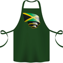 Curled Jamaican Flag Jamaica Day Football Cotton Apron 100% Organic Forest Green