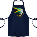 Curled Jamaican Flag Jamaica Day Football Cotton Apron 100% Organic Navy Blue
