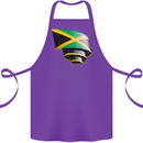 Curled Jamaican Flag Jamaica Day Football Cotton Apron 100% Organic Purple