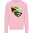 Curled Jamaican Flag Jamaica Day Football Kids Sweatshirt Jumper Light Pink