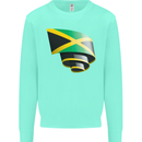 Curled Jamaican Flag Jamaica Day Football Kids Sweatshirt Jumper Peppermint
