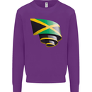 Curled Jamaican Flag Jamaica Day Football Kids Sweatshirt Jumper Purple