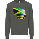 Curled Jamaican Flag Jamaica Day Football Kids Sweatshirt Jumper Storm Grey