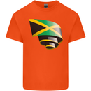 Curled Jamaican Flag Jamaica Day Football Kids T-Shirt Childrens Orange