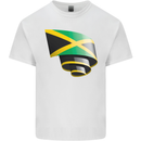 Curled Jamaican Flag Jamaica Day Football Kids T-Shirt Childrens White