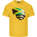 Curled Jamaican Flag Jamaica Day Football Kids T-Shirt Childrens Yellow