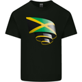 Curled Jamaican Flag Jamaica Day Football Mens Cotton T-Shirt Tee Top Black