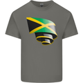 Curled Jamaican Flag Jamaica Day Football Mens Cotton T-Shirt Tee Top Charcoal