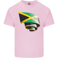 Curled Jamaican Flag Jamaica Day Football Mens Cotton T-Shirt Tee Top Light Pink