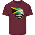 Curled Jamaican Flag Jamaica Day Football Mens Cotton T-Shirt Tee Top Maroon