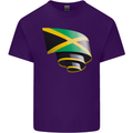 Curled Jamaican Flag Jamaica Day Football Mens Cotton T-Shirt Tee Top Purple