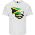 Curled Jamaican Flag Jamaica Day Football Mens Cotton T-Shirt Tee Top White