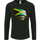 Curled Jamaican Flag Jamaica Day Football Mens Long Sleeve T-Shirt Black