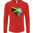 Curled Jamaican Flag Jamaica Day Football Mens Long Sleeve T-Shirt Red