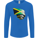 Curled Jamaican Flag Jamaica Day Football Mens Long Sleeve T-Shirt Royal Blue
