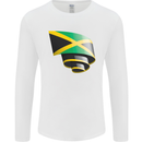 Curled Jamaican Flag Jamaica Day Football Mens Long Sleeve T-Shirt White