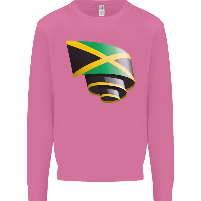 Curled Jamaican Flag Jamaica Day Football Mens Sweatshirt Jumper Azalea