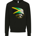 Curled Jamaican Flag Jamaica Day Football Mens Sweatshirt Jumper Black