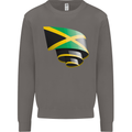 Curled Jamaican Flag Jamaica Day Football Mens Sweatshirt Jumper Charcoal