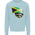 Curled Jamaican Flag Jamaica Day Football Mens Sweatshirt Jumper Light Blue