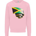 Curled Jamaican Flag Jamaica Day Football Mens Sweatshirt Jumper Light Pink