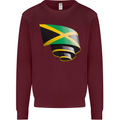 Curled Jamaican Flag Jamaica Day Football Mens Sweatshirt Jumper Maroon