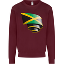Curled Jamaican Flag Jamaica Day Football Mens Sweatshirt Jumper Maroon
