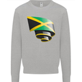 Curled Jamaican Flag Jamaica Day Football Mens Sweatshirt Jumper Sports Grey