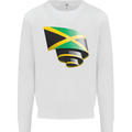 Curled Jamaican Flag Jamaica Day Football Mens Sweatshirt Jumper White
