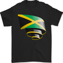 Curled Jamaican Flag Jamaica Day Football Mens T-Shirt 100% Cotton Black