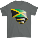 Curled Jamaican Flag Jamaica Day Football Mens T-Shirt 100% Cotton Charcoal