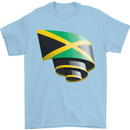 Curled Jamaican Flag Jamaica Day Football Mens T-Shirt 100% Cotton Light Blue