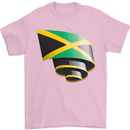 Curled Jamaican Flag Jamaica Day Football Mens T-Shirt 100% Cotton Light Pink