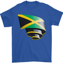 Curled Jamaican Flag Jamaica Day Football Mens T-Shirt 100% Cotton Royal Blue