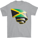 Curled Jamaican Flag Jamaica Day Football Mens T-Shirt 100% Cotton Sports Grey