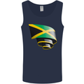 Curled Jamaican Flag Jamaica Day Football Mens Vest Tank Top Navy Blue